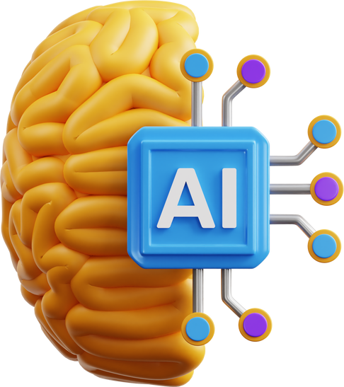3D Artificial Intelligence Brain Illustration